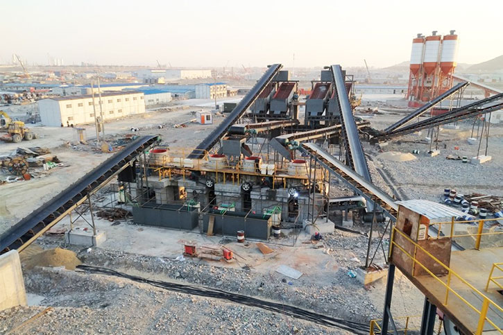 Ligne de production de sable de tuf de Zhejiang Zhoushan avec une capacité de 1000 tonnes par heure