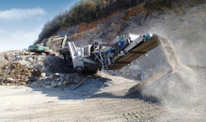 200 tons per hour of bluestone mobile crushing and screening system